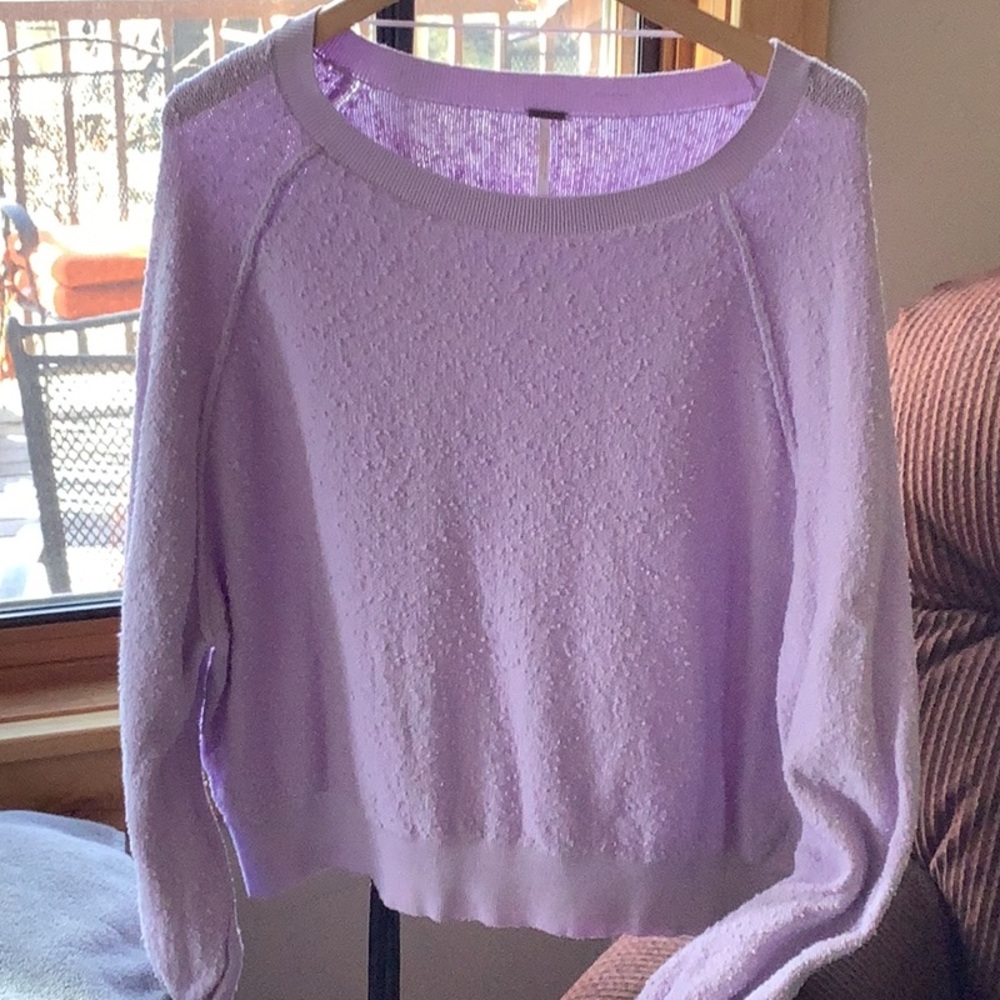 Free People Lavender Long Sleeve Top